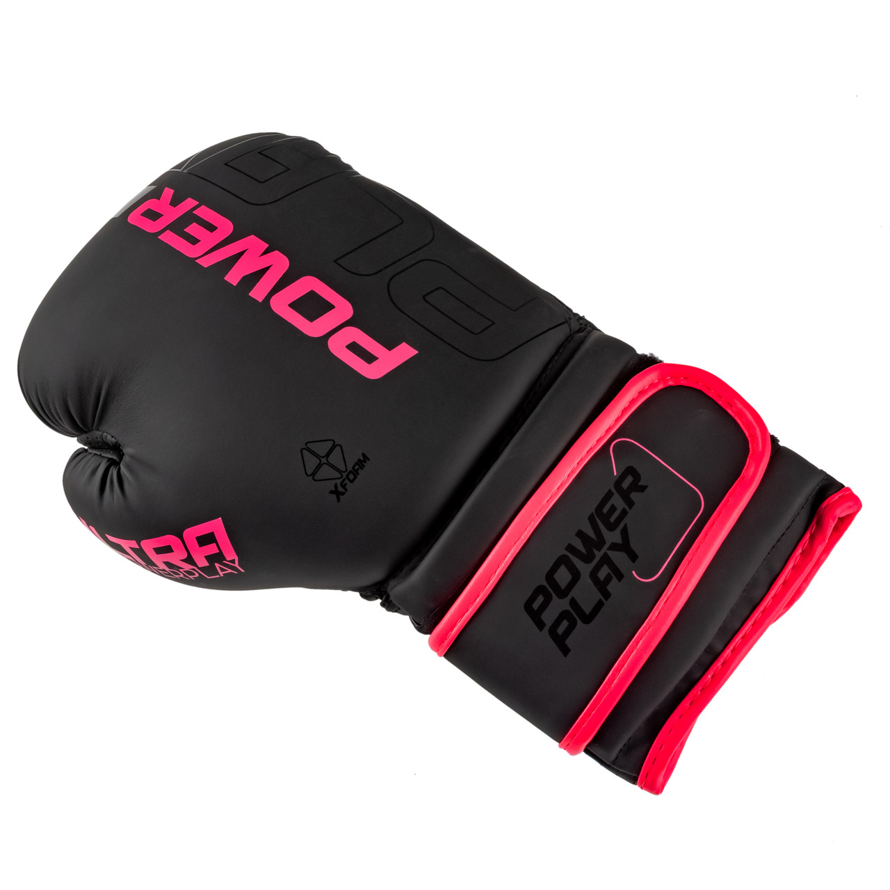 Боксерські рукавиці PowerPlay 3024 Ultra Mat Чорно-Рожеві 8 унцій
