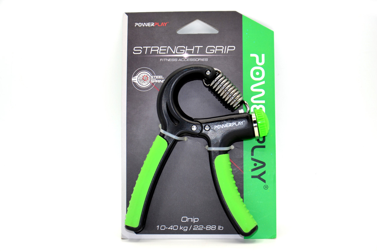Еспандер кистьовий PowerPlay PP-4323 з регульованим навантаженням 10-40 кг. Strength Grip Чорно-зелений