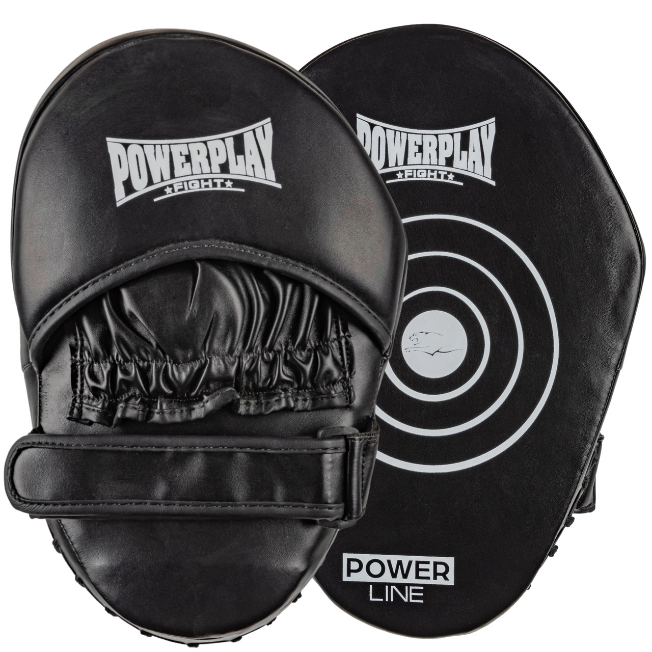 Лапи боксерські PowerPlay 3051 Чорні PU [пара]