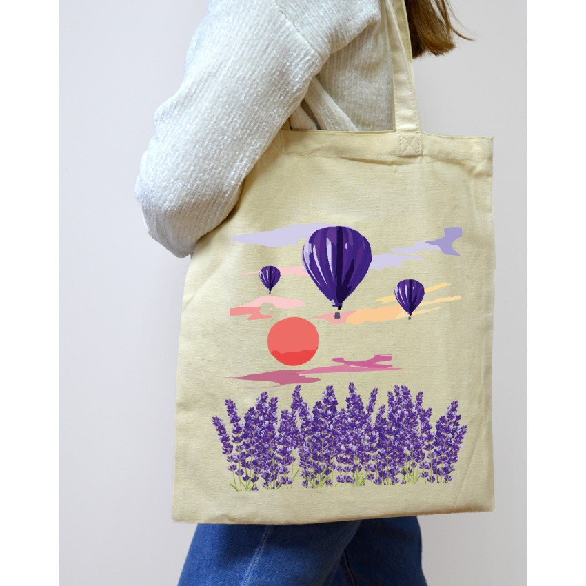 Екошопер BookOpt BK4066 "Навколо світу на повітряній кулі" бежевий