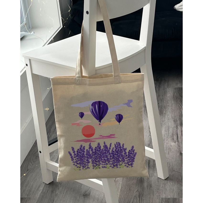 Екошопер BookOpt BK4066 "Навколо світу на повітряній кулі" бежевий