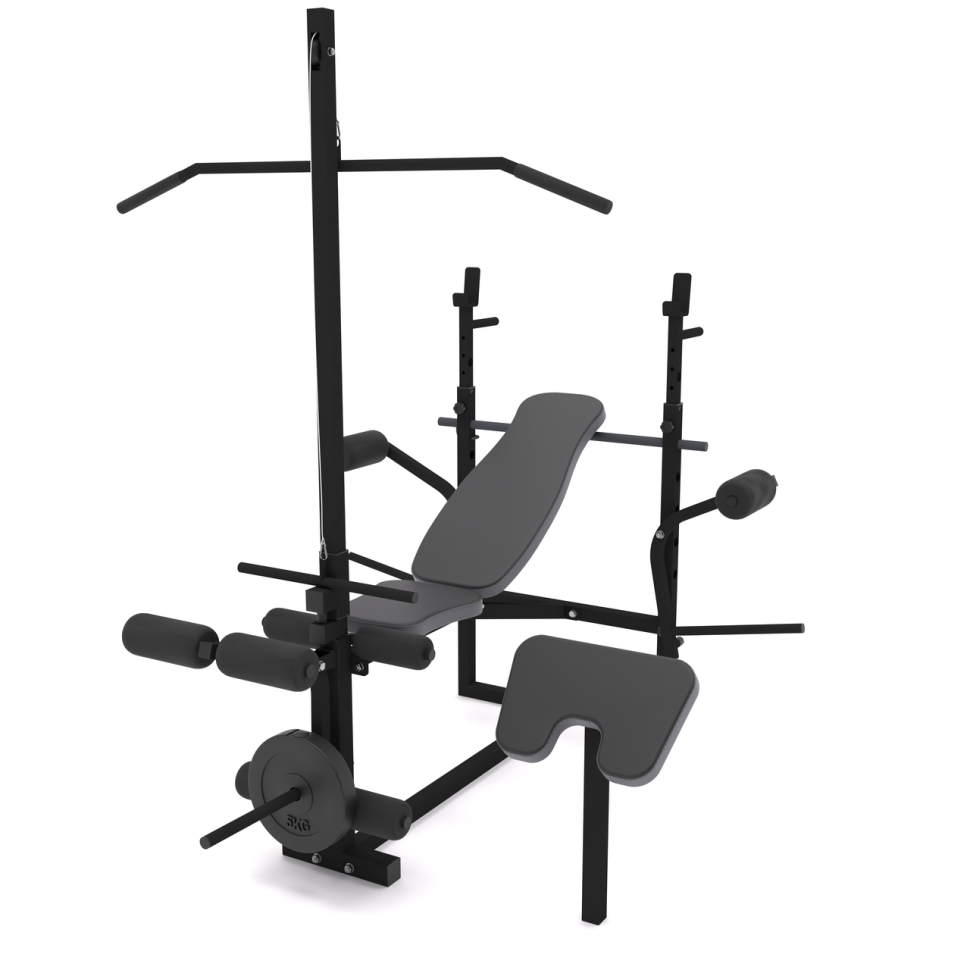 Універсальна лава для жиму 0070 + Тяга + Бруси + Приставка скотта 