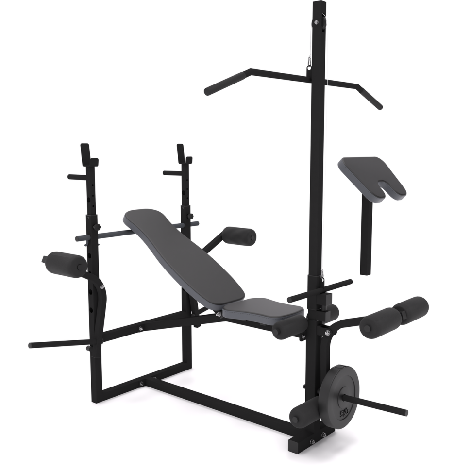 Універсальна лава для жиму 0070 + Тяга + Бруси + Приставка скотта 