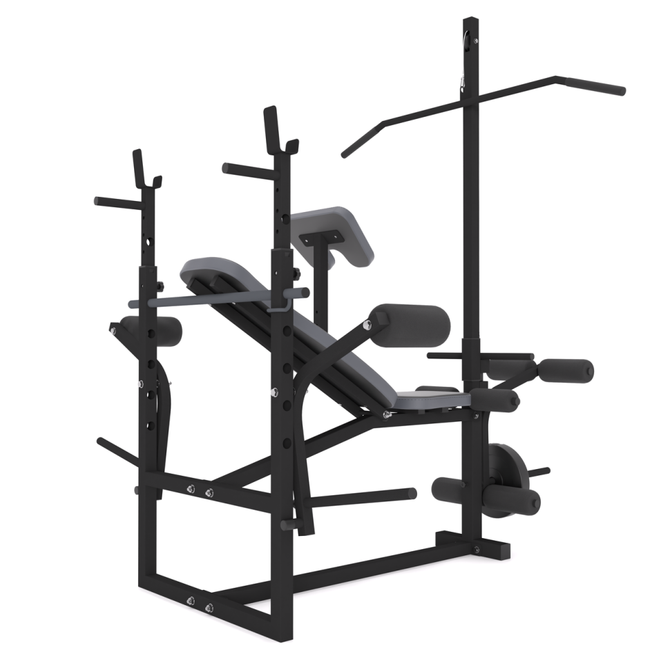 Універсальна лава для жиму 0070 + Тяга + Бруси + Приставка скотта 