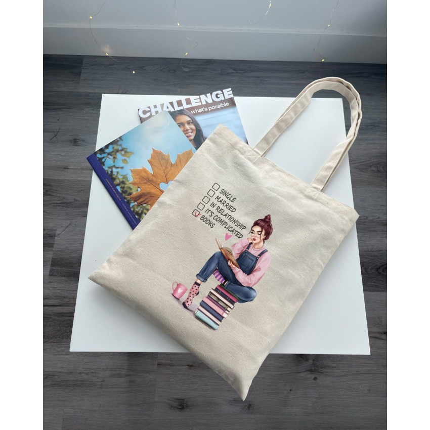 Екошопер BookOpt BK4068 "BOOKS - джерело знань" бежевий