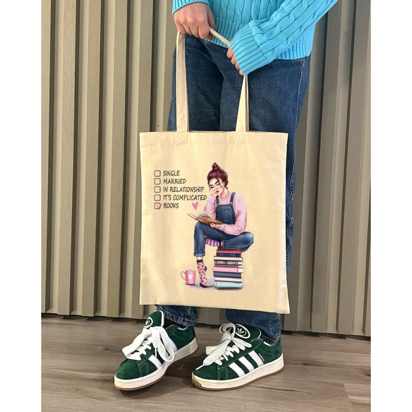 Екошопер BookOpt BK4068 "BOOKS - джерело знань" бежевий