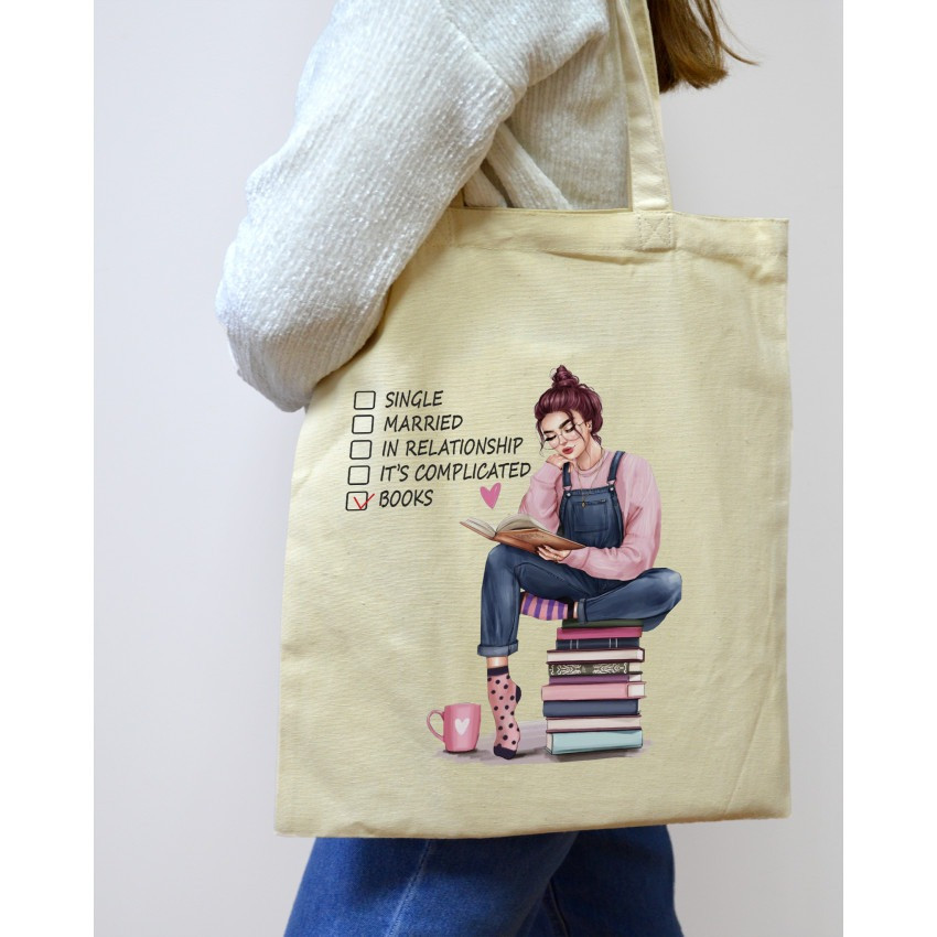 Екошопер BookOpt BK4068 "BOOKS - джерело знань" бежевий