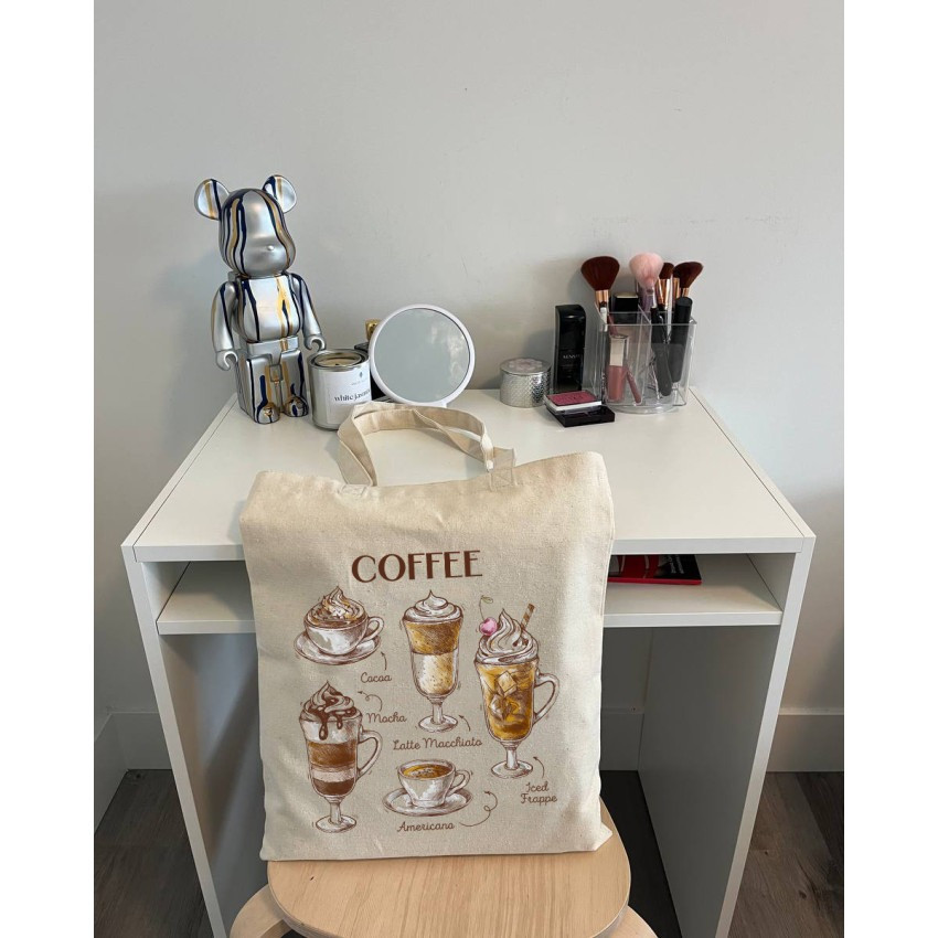 Екошопер BookOpt BK4067 "But first Coffee" бежевий