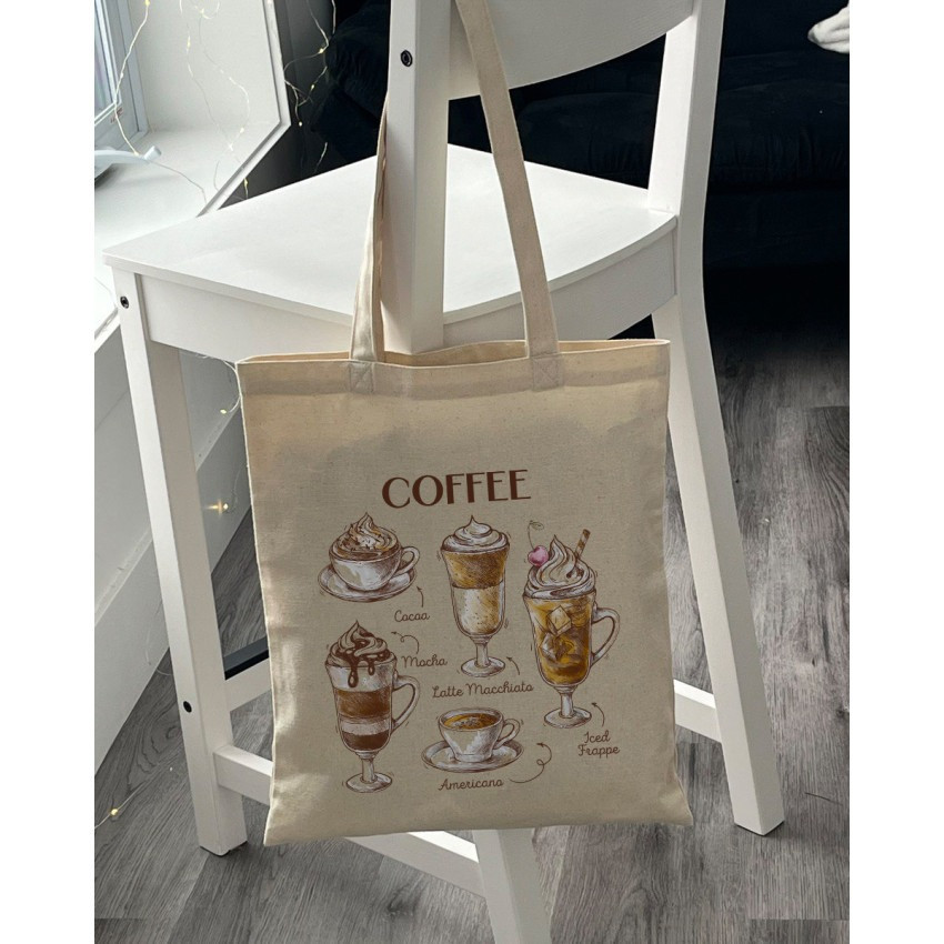 Екошопер BookOpt BK4067 "But first Coffee" бежевий