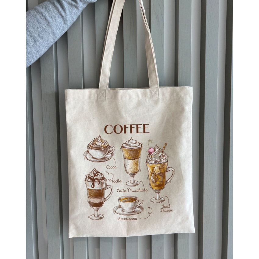 Екошопер BookOpt BK4067 "But first Coffee" бежевий