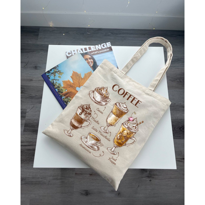 Екошопер BookOpt BK4067 "But first Coffee" бежевий