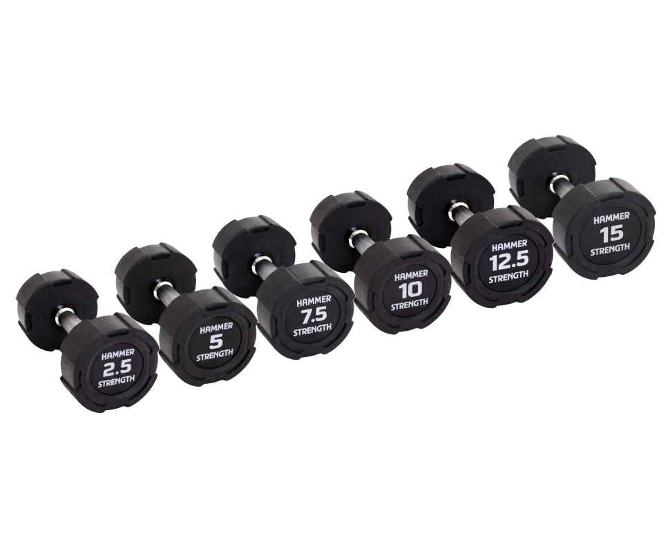 Гантельний ряд 2.5-15 кг Hammer Strength. 76.5 кг ваги