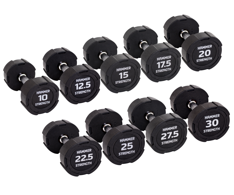 Гантельний ряд 10-30 кг Hammer Strength. 180 кг ваги