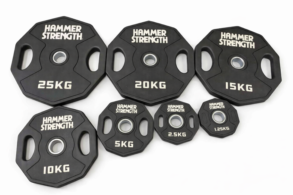 Диски обгумовані олімпійські Hammer Strength 51 мм 1.25 - 2.5 - 5 - 10 - 15 - 20 - 25 кг