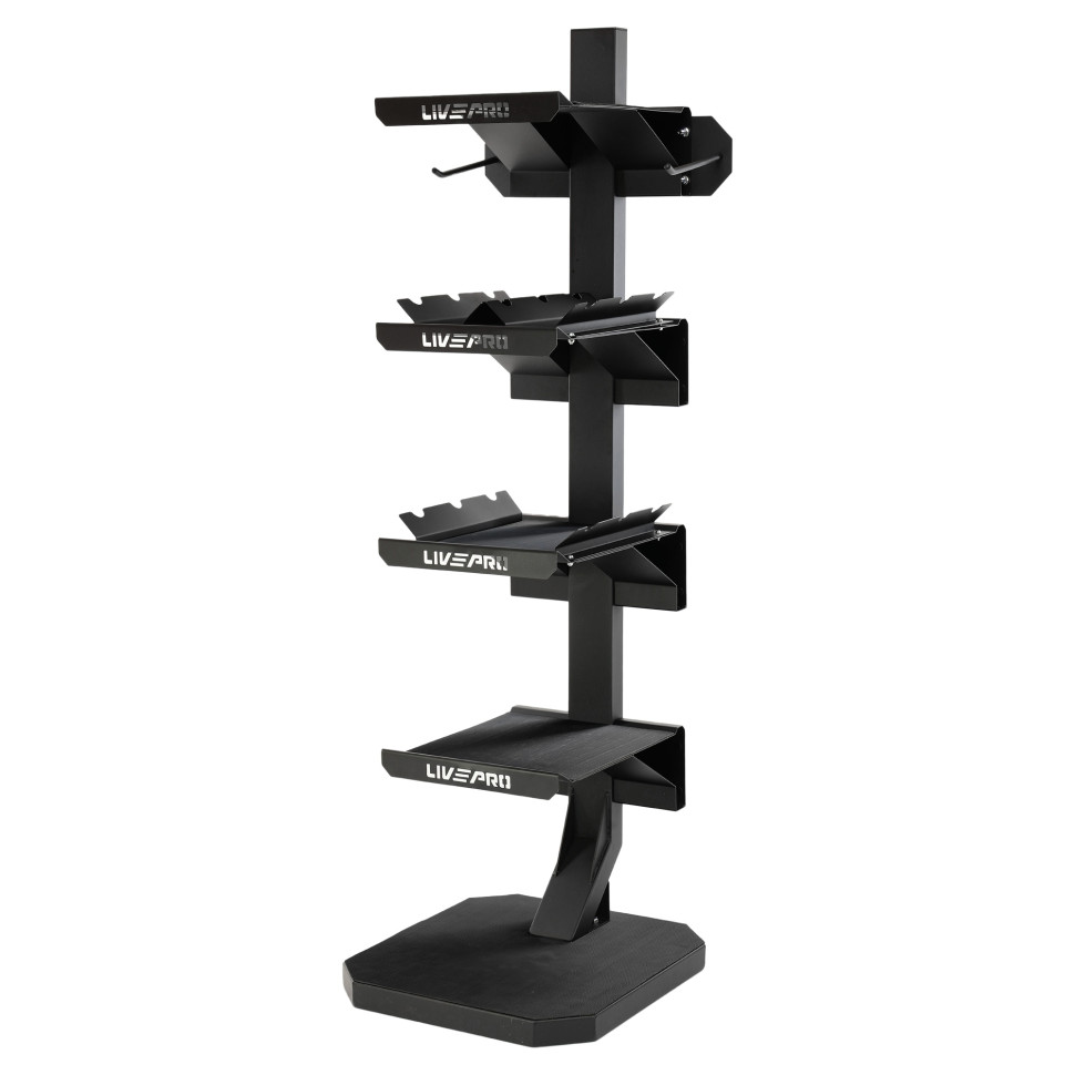 Стелаж модульний для інвентаря кросфіт STORAGE RACK LiveUp LP8875 розмір-55x60x180см чорний