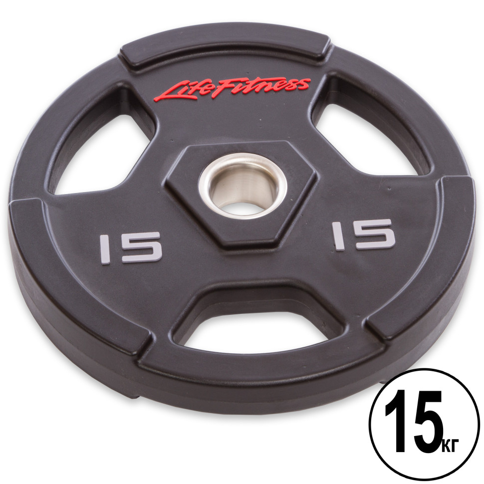 Диски поліуретанові Life Fitness d-51мм 2.5-5-10-15-20-25 кг