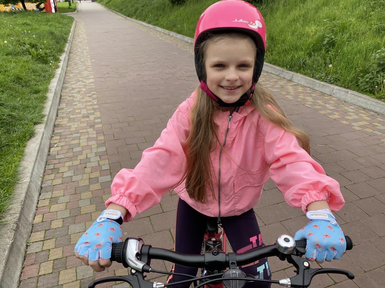 Розпродаж - Велорукавички PowerPlay 001 Фламінго Блакитні XS (вік до 5 років)