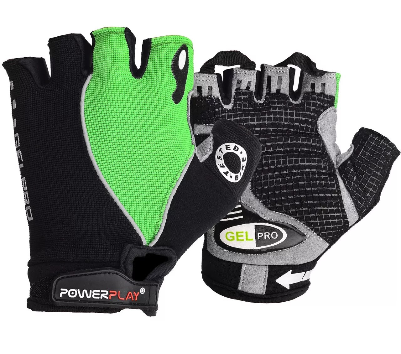 Велоперчатки PowerPlay 5019 A Черно-зеленые M