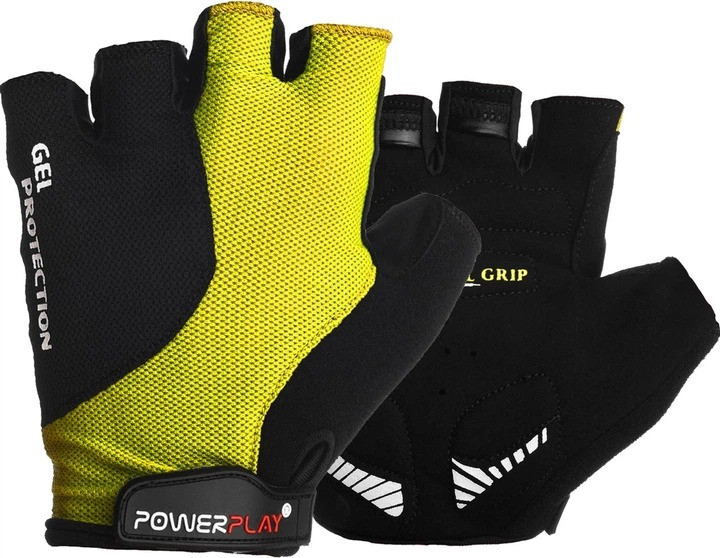 Велорукавички PowerPlay 5028 B Чорно-жовті M