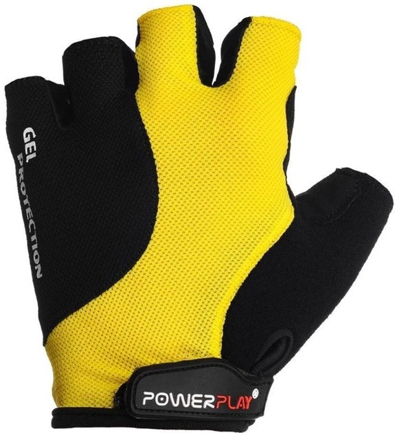 Велорукавички PowerPlay 5028 B Чорно-жовті M