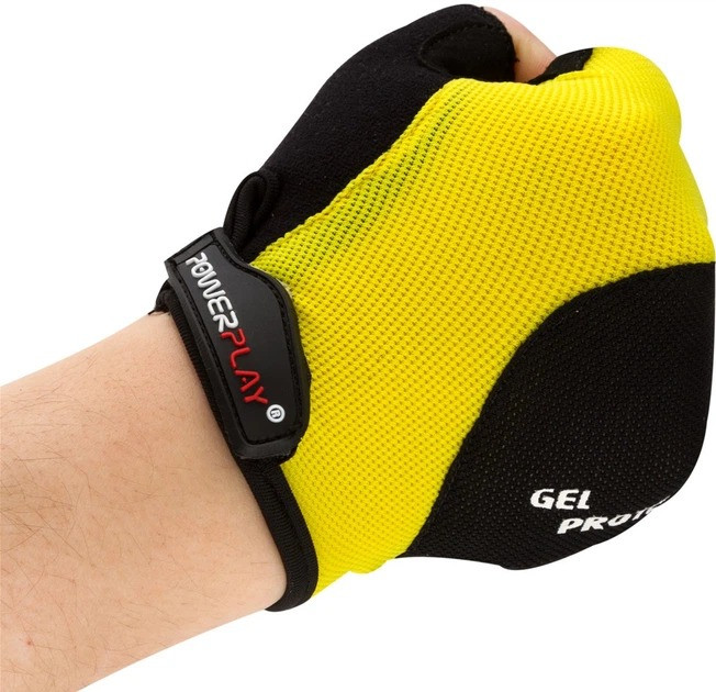 Велорукавички PowerPlay 5028 B Чорно-жовті M