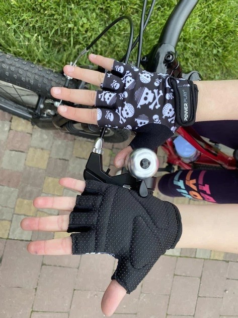 Велорукавички дитячі PowerPlay 5454 Череп S (вік до 6 років)