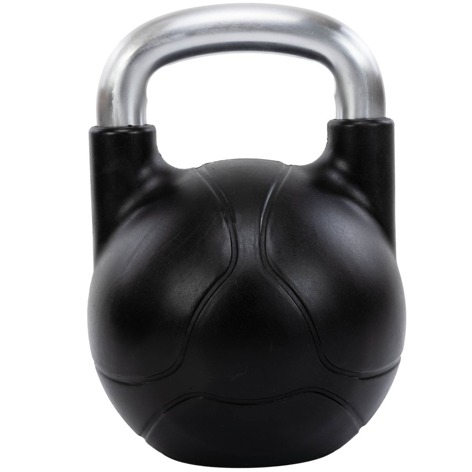 Гиря цельная с полиуретановым покрытием и хромированной ручкой LiveUp LP8040-16 вес 16кг черный