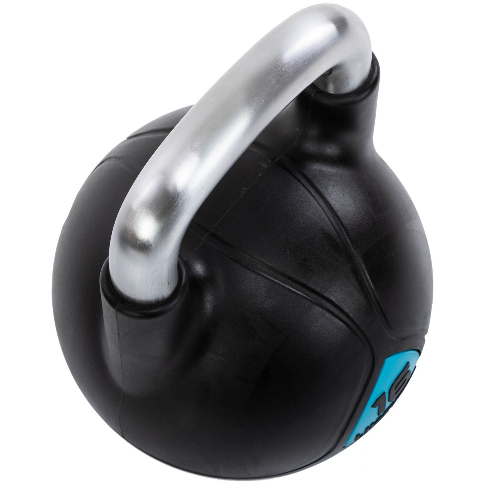 Гиря цельная с полиуретановым покрытием и хромированной ручкой LiveUp LP8040-16 вес 16кг черный