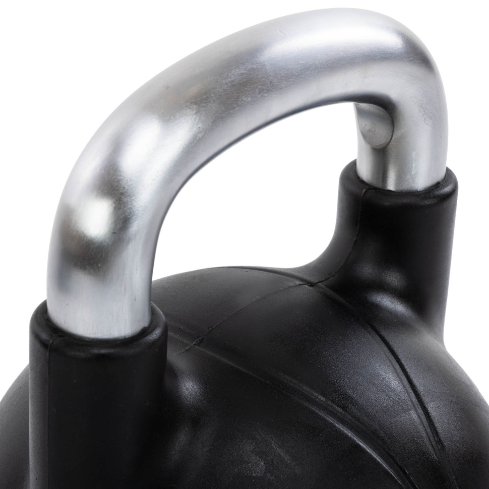 Гиря цельная с полиуретановым покрытием и хромированной ручкой LiveUp LP8040-16 вес 16кг черный