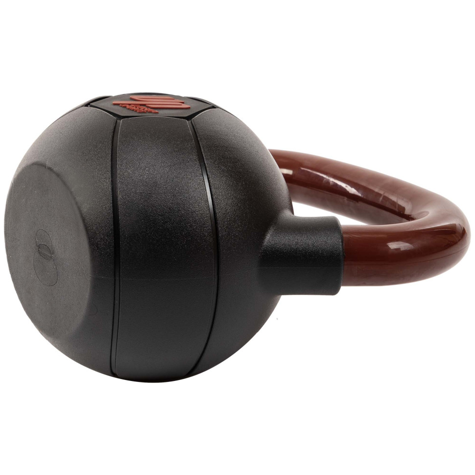 Гиря тренувальна цільна гумова із пофарбованою ручкою LiveUp Urethane LS2050-16 вага 16кг чорний-бордовий