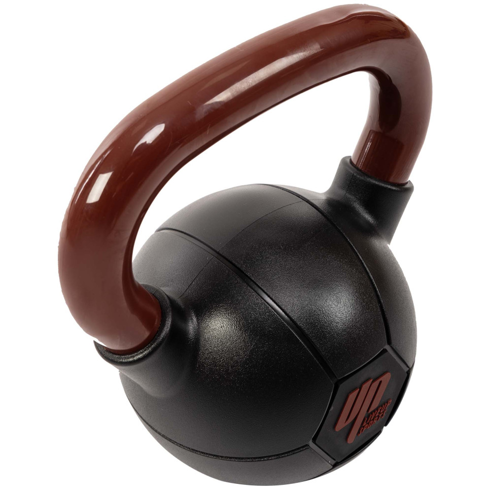 Гиря тренувальна цільна гумова із пофарбованою ручкою LiveUp Urethane LS2050-16 вага 16кг чорний-бордовий