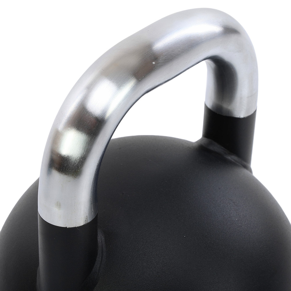 Гиря змагальна цільна сталева пофарбована з хромованою ручкою LiveUp LP8042-16 16кг чорний