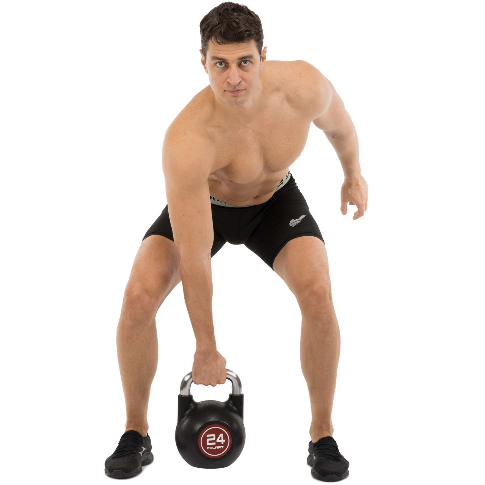 Гири цельные чугунные с CPU покрытием Zelart TA-4756 8-10-12-14-16-18-20-22-24 кг