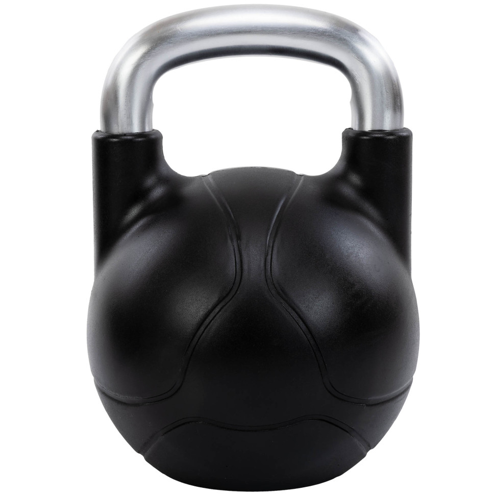 Гиря цільна з поліуретановим покриттям та хромованою ручкою LiveUp LP8040-20 вага 20кг чорний