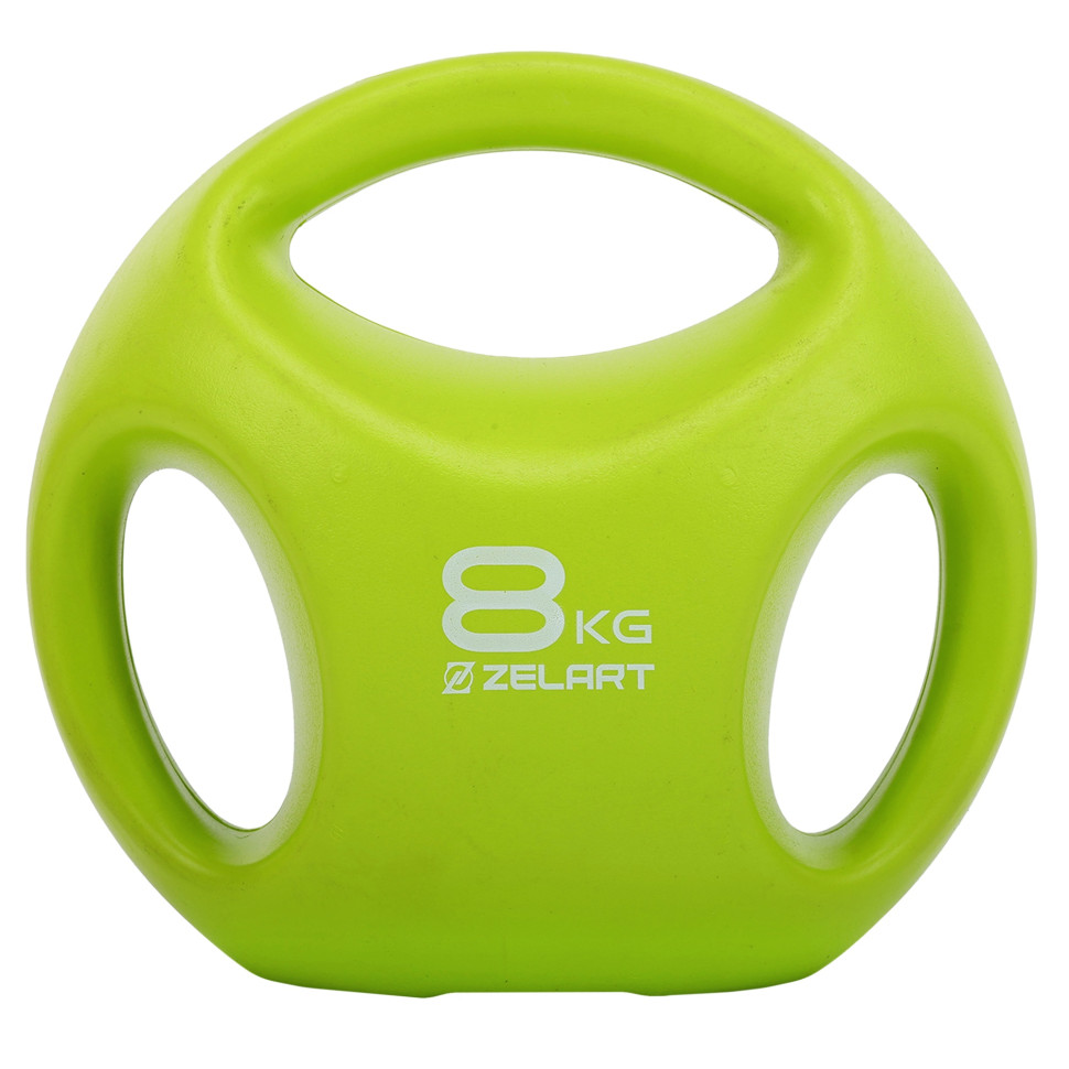Гири цельные пластиковые PE с тройным хватом Zelart TA-2670 2-4-6-8-10-12 кг
