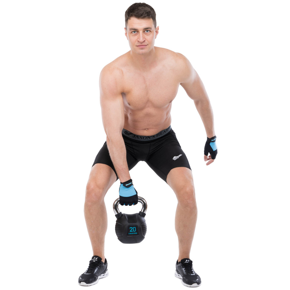 Гирі тренувальні цільні гумові з хром.ручкою LiveUp LP8043 4-6-8-10-12-16-20-24 кг