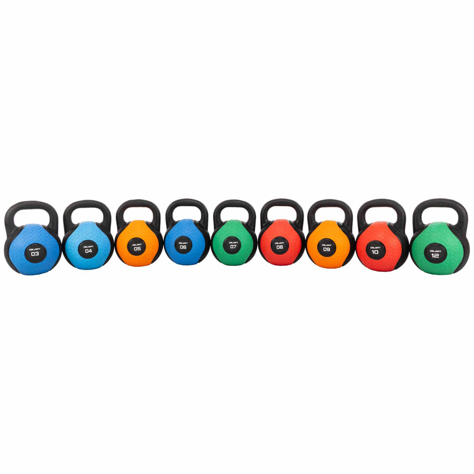 Гирі тренувальні цільні гумові Zelart TA-4757 3-4-5-6-7-8-9-10-12 кг