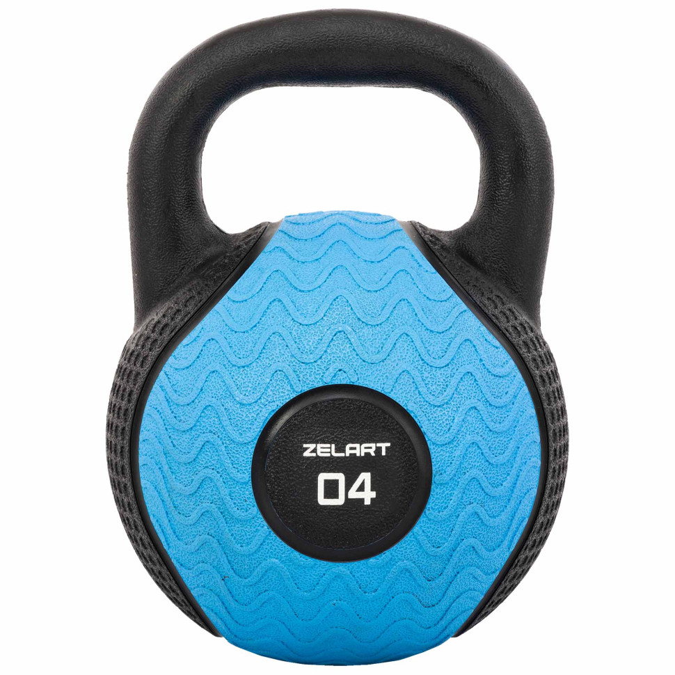 Гирі тренувальні цільні гумові Zelart TA-4757 3-4-5-6-7-8-9-10-12 кг