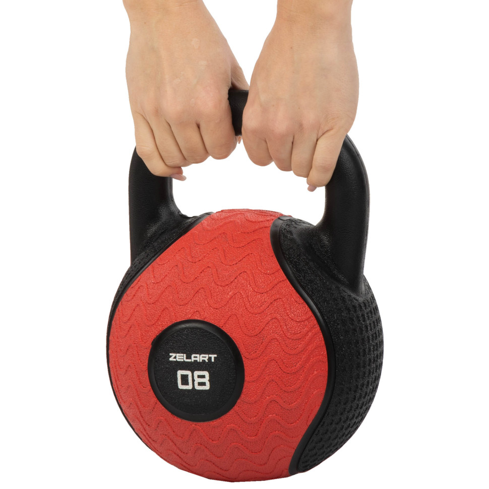 Гирі тренувальні цільні гумові Zelart TA-4757 3-4-5-6-7-8-9-10-12 кг