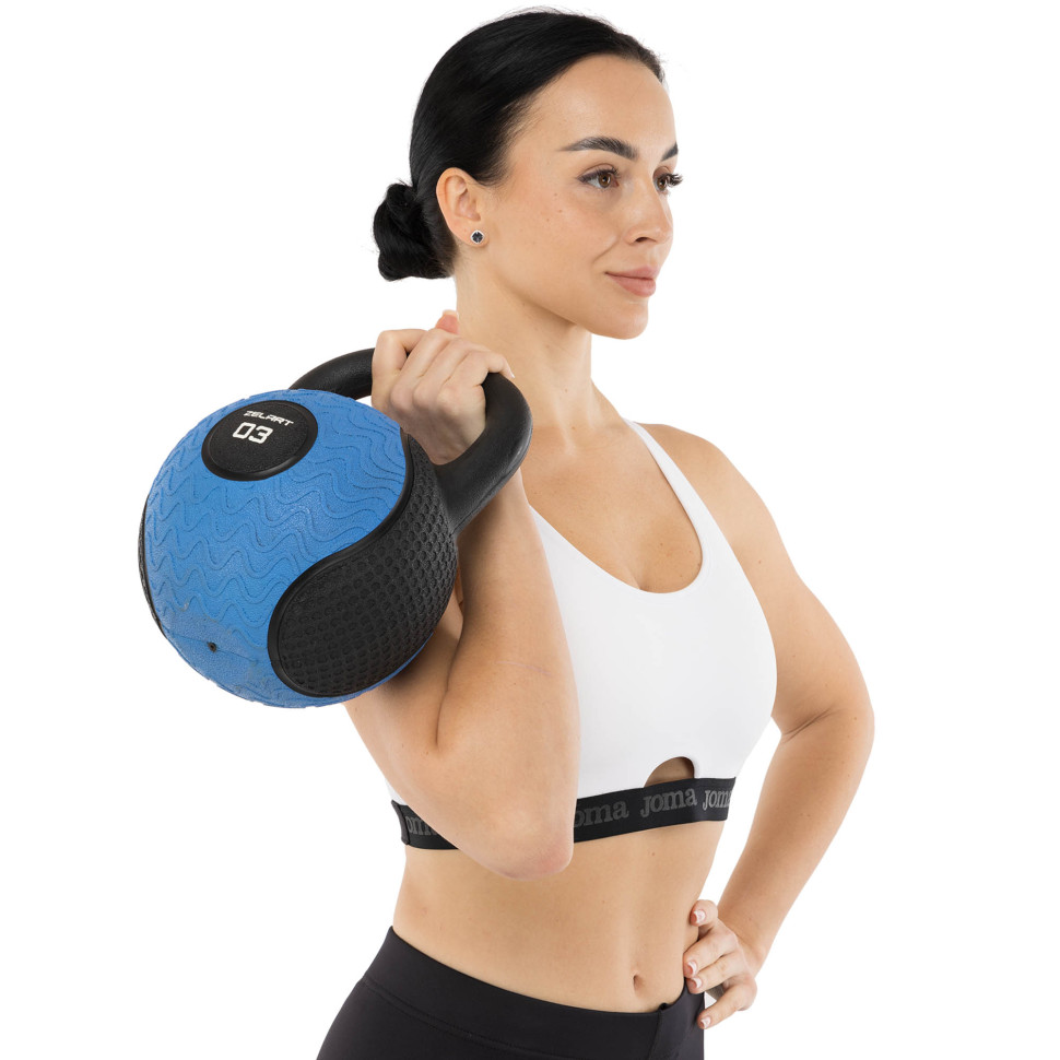 Гирі тренувальні цільні гумові Zelart TA-4757 3-4-5-6-7-8-9-10-12 кг