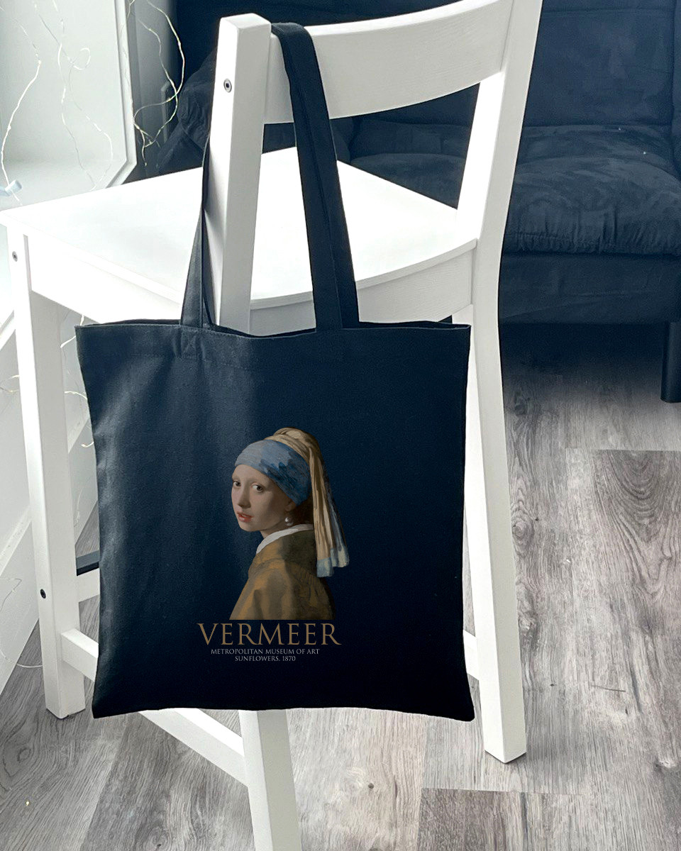 Екошопер BookOpt BK4074 VERMEER "Дівчина з перловою сережкою" чорний