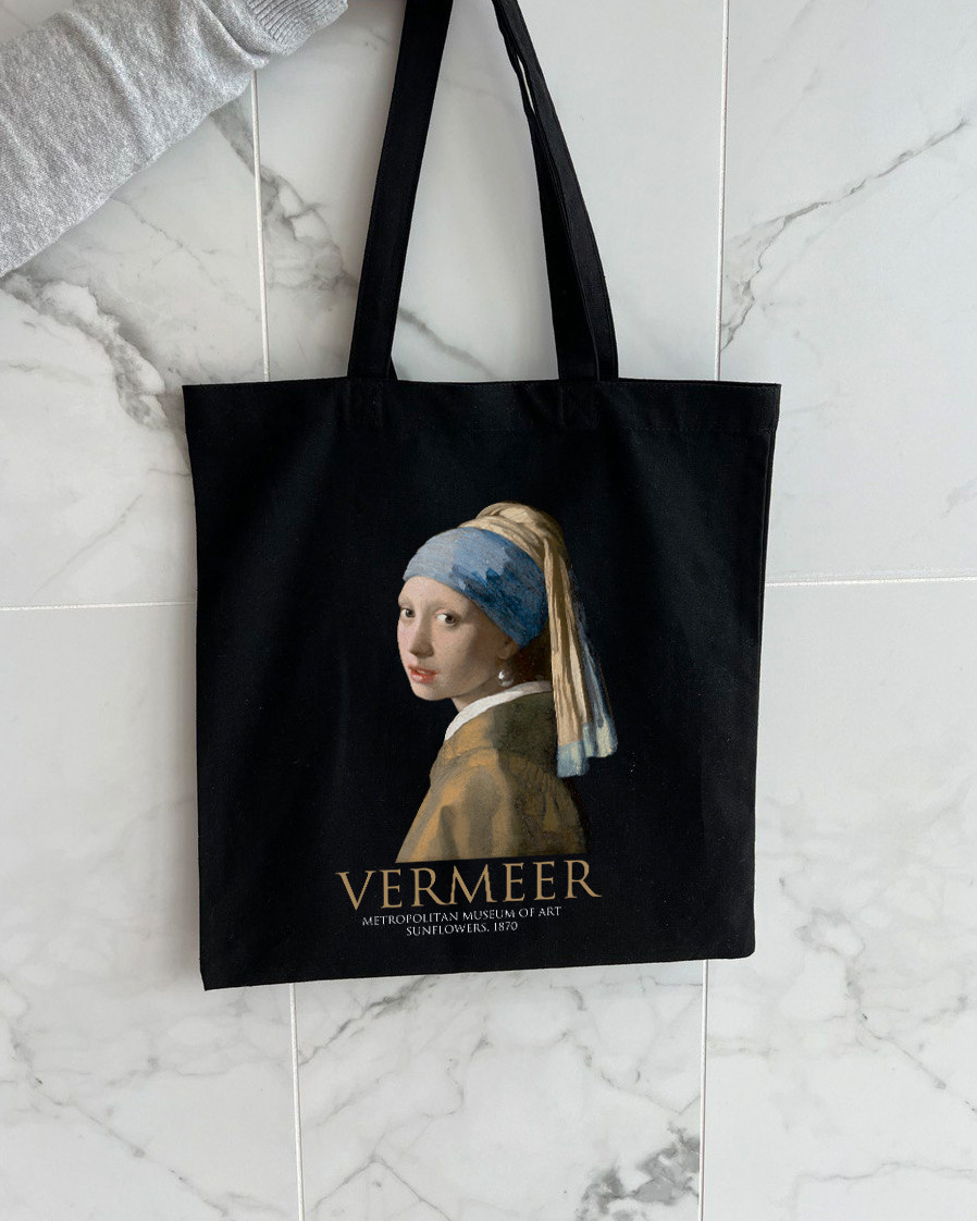 Екошопер BookOpt BK4074 VERMEER "Дівчина з перловою сережкою" чорний