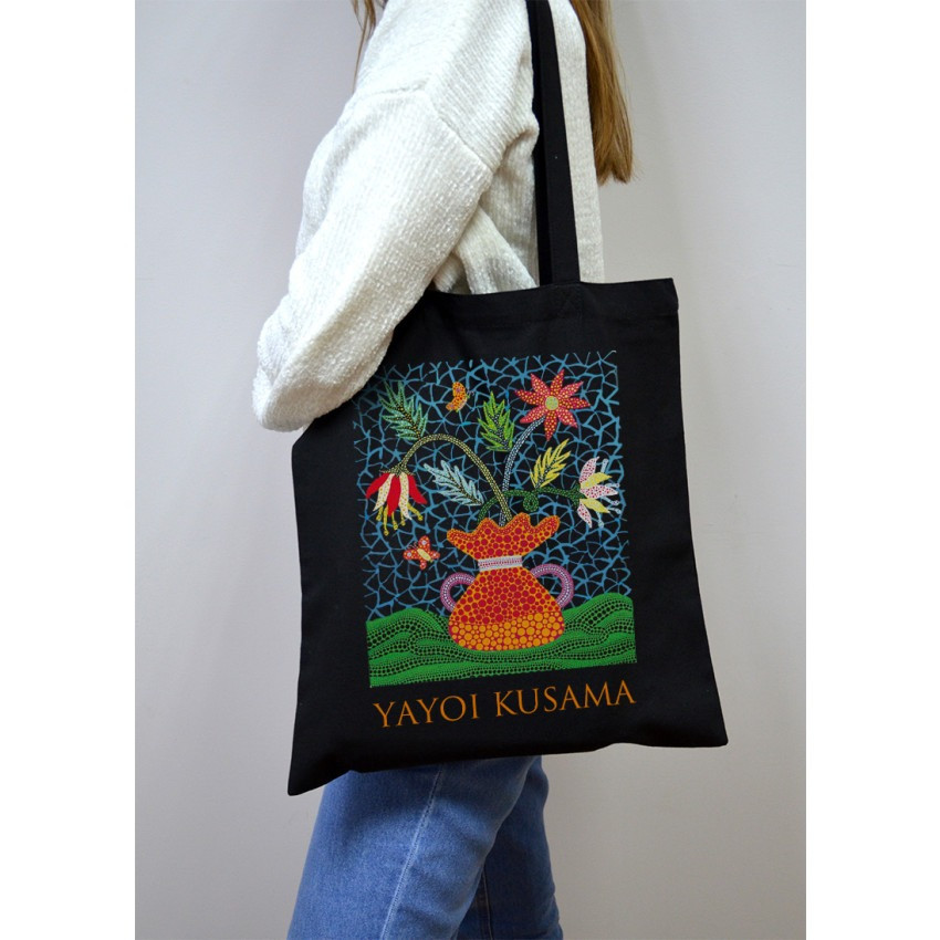 Екошопер BookOpt BK4084 YAYOI KUSAMA Квіти, чорний