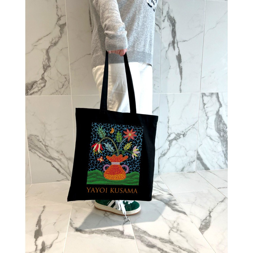Екошопер BookOpt BK4084 YAYOI KUSAMA Квіти, чорний