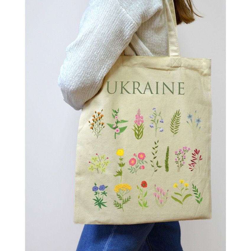 Екошопер BookOpt BK4083 Польові квіти, бежевий