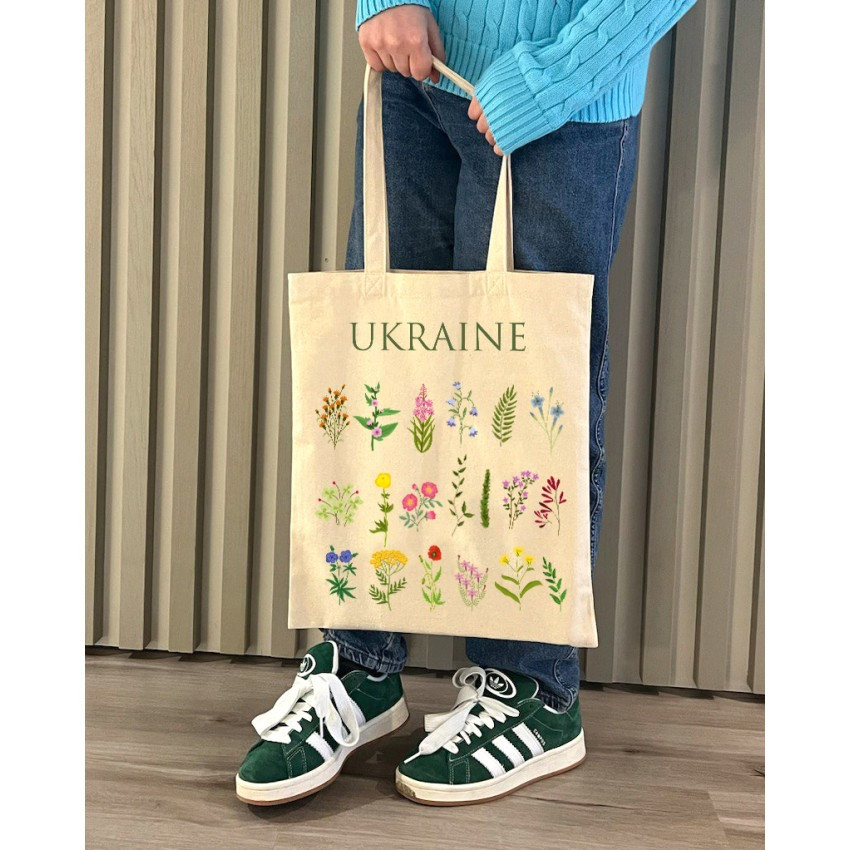 Екошопер BookOpt BK4083 Польові квіти, бежевий