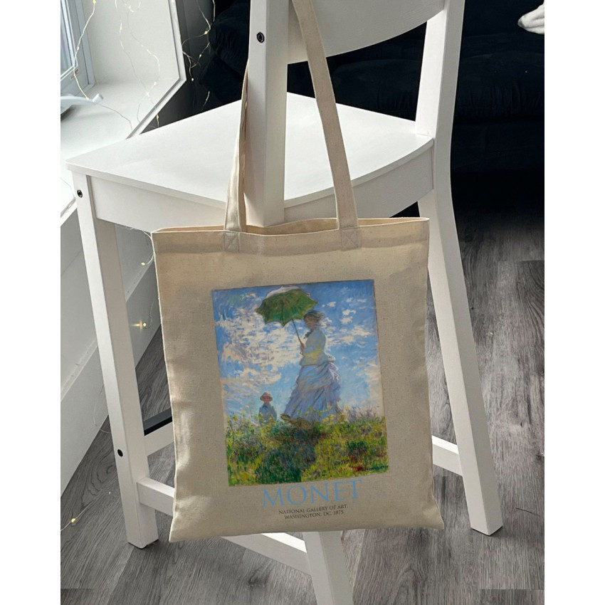 Екошопер BookOpt ВК4087 MONET Жінка з парасолькою бежевий