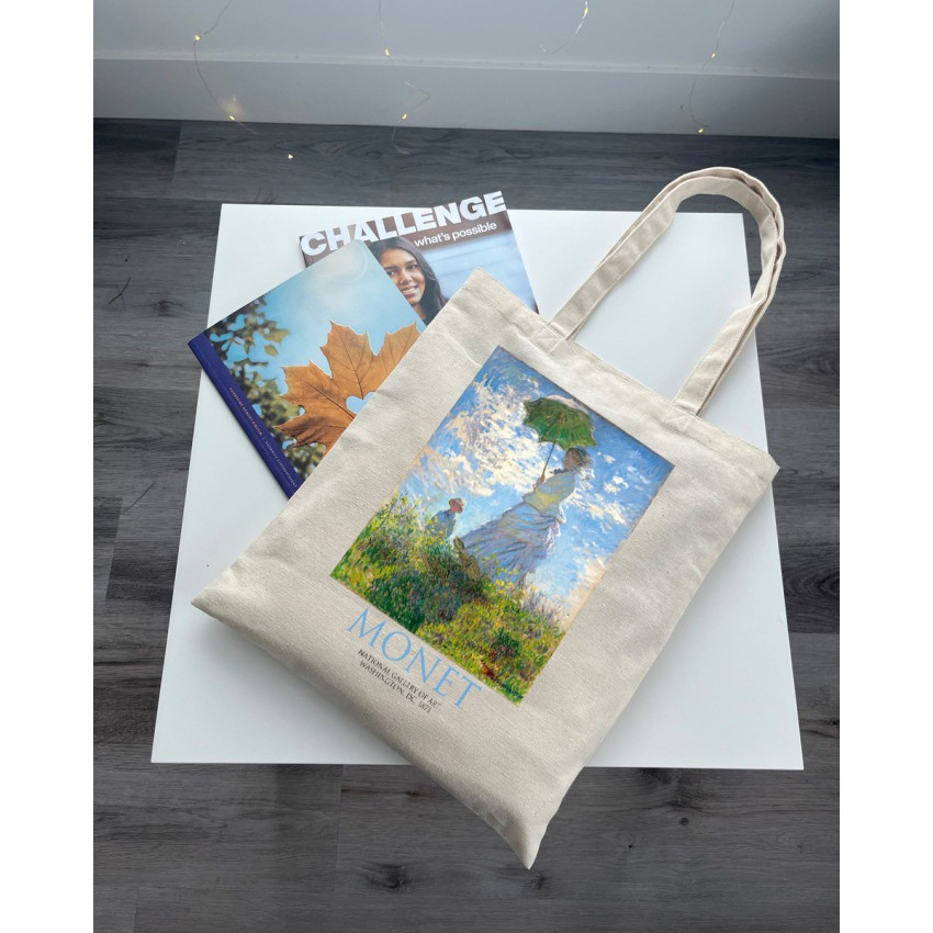 Екошопер BookOpt ВК4087 MONET Жінка з парасолькою бежевий