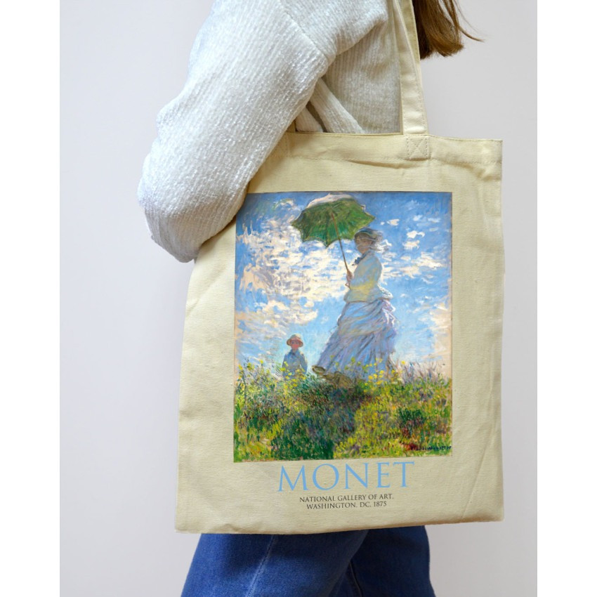 Екошопер BookOpt ВК4087 MONET Жінка з парасолькою бежевий