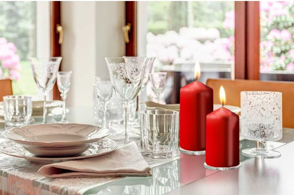 Свічка столова циліндр Bispol sw70/120-030 Червонй